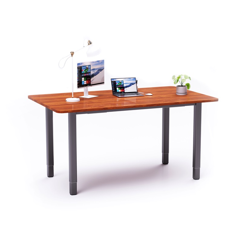 Mesas de reuniones con patas radiales rectangulares, escritorio derecho eléctrico ajustable en altura para estación de trabajo
