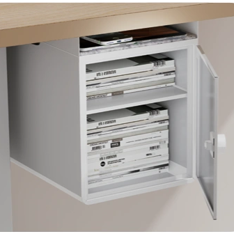 Accesorios de oficina Organizador de escritorios de pie que ahorra espacio, almacenamiento debajo del escritorio con estante y gabinete con cerradura 