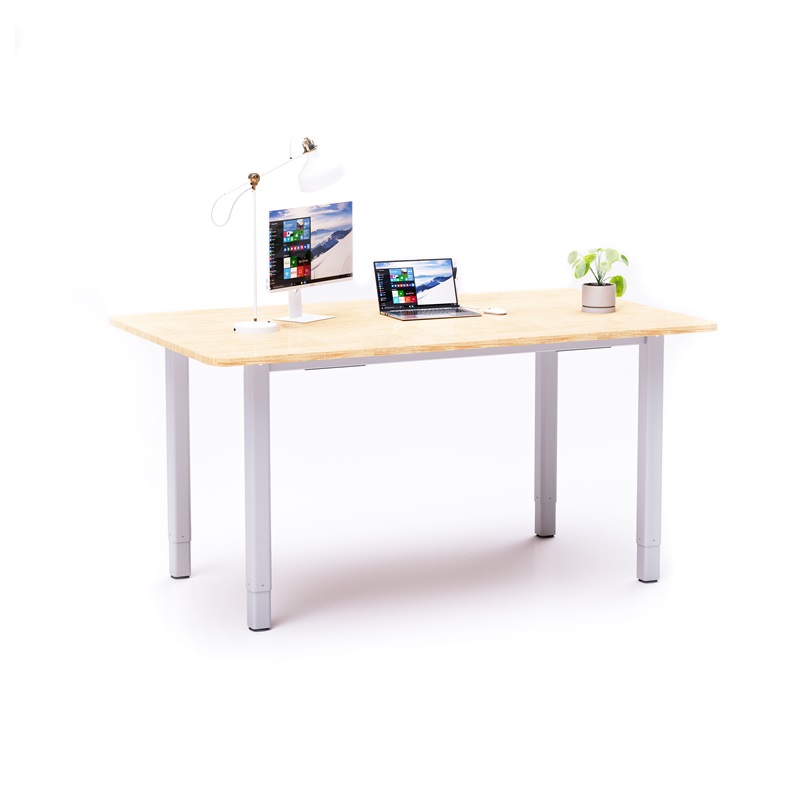 Mesas de reuniones con patas radiales rectangulares, escritorio derecho eléctrico ajustable en altura para estación de trabajo